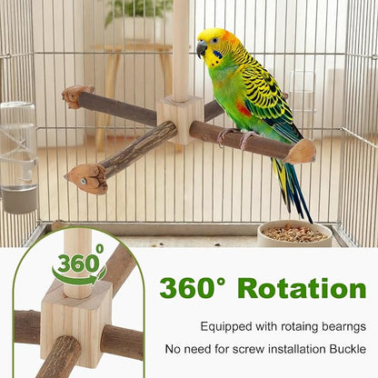 Rotating Bird Perches, Natural Wooden Perch - Image 3