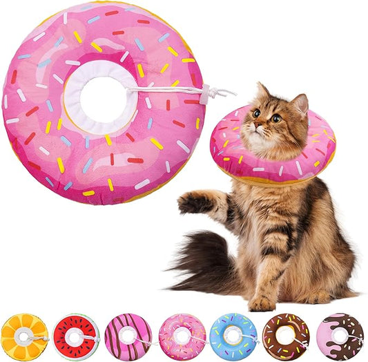 Cat Cone Soft Collar, Adjustable Cat Recovery Collars Kitten Cones to Stop by Seyezo