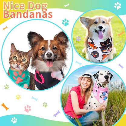 150 Pcs Paw Dog Bandanas Bulk Pet Bibs Colorful Triangle Scarf Pet Paw Bandanas - Image 7
