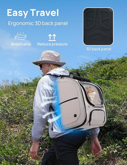 Pecute Cat Backpack Carrier, Large Space Cat Bubble Backpack, Breathable Cat - Image 4