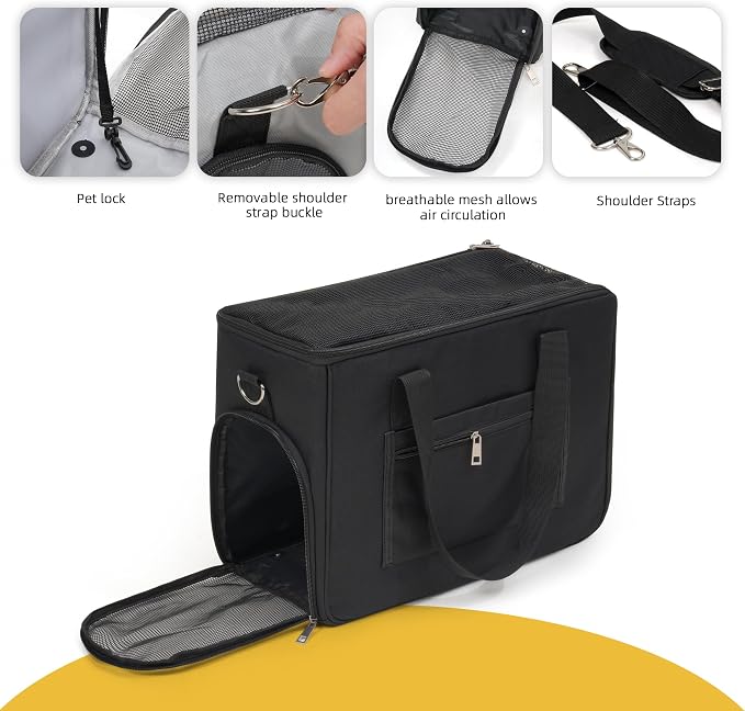 Cat & Dog Carrier for Pets Up to 15 Lbs, Airline Approved Soft-Sided - Image 5