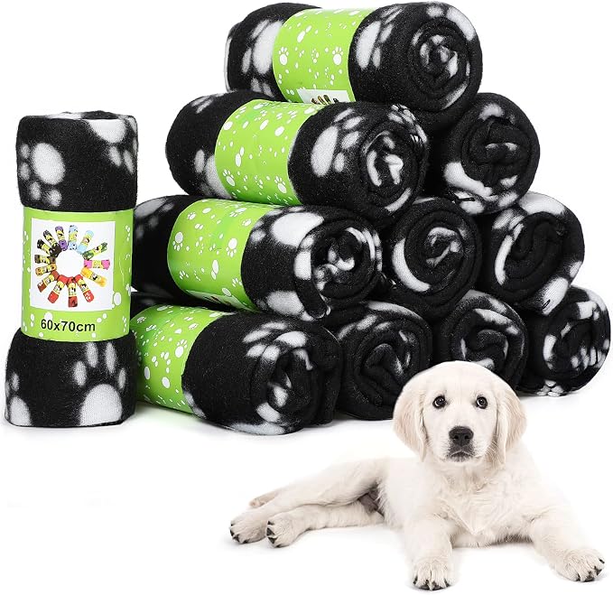 Tatuo 12 Pieces Black Dog Blankets by Tatuo