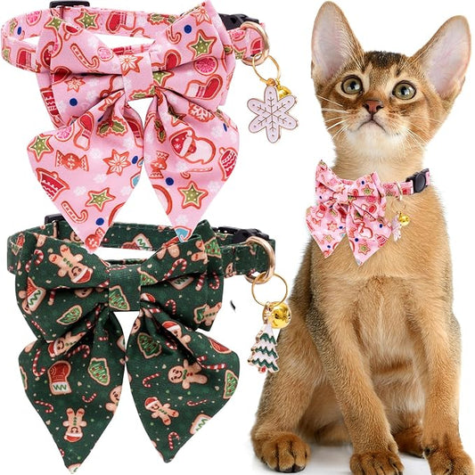 Faygarsle 2 Pack Christmas Cat Collar by Faygarsle