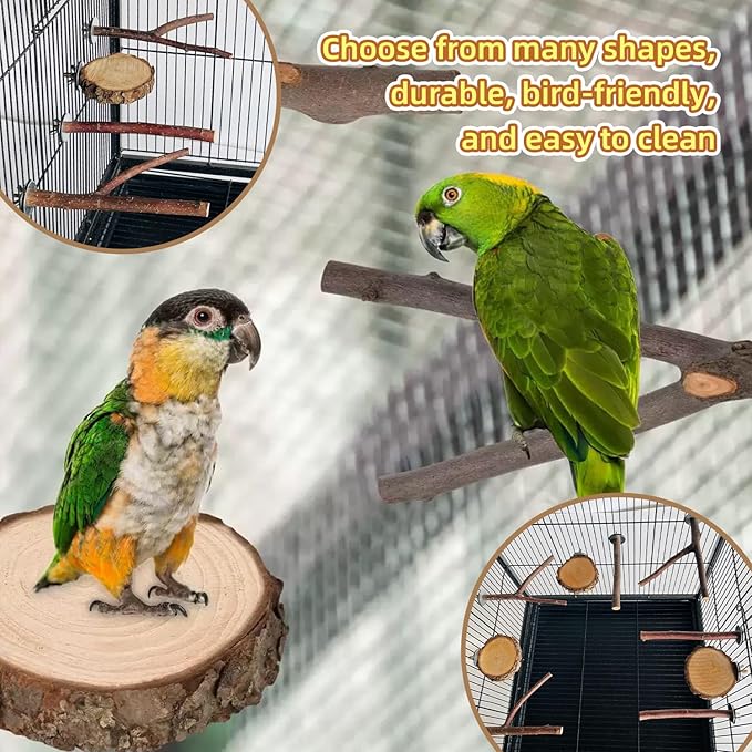 8-Piece Set Natural Wood Bird Perches - Image 5