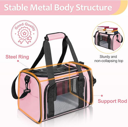 Discala Cat Dog Carrier Up to 15 Lbs TSA Airline Approved Pet Carrier - Image 7
