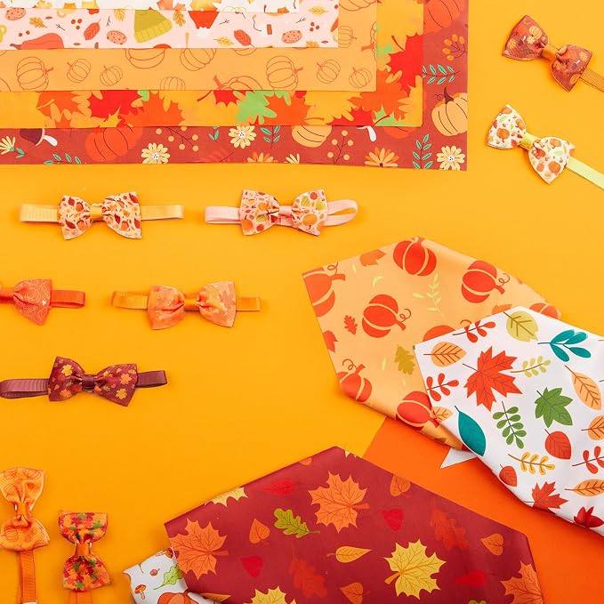 Sanwuta 50 Pcs Thanksgiving Fall Dog Bandanas Bulk and Collar Bow Ties Set 25 - Image 6