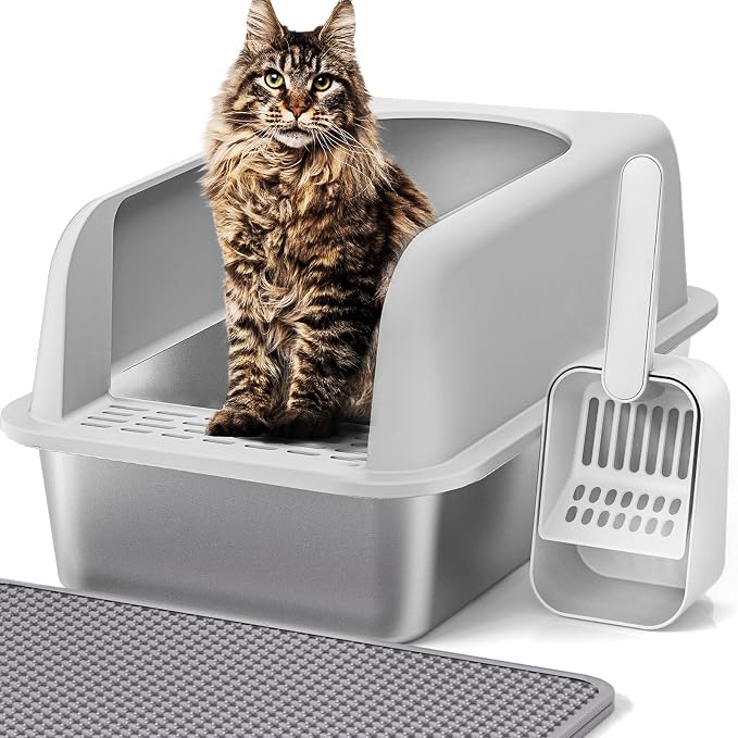 Henkelion Stainless Steel Cat Litter Box by Henkelion