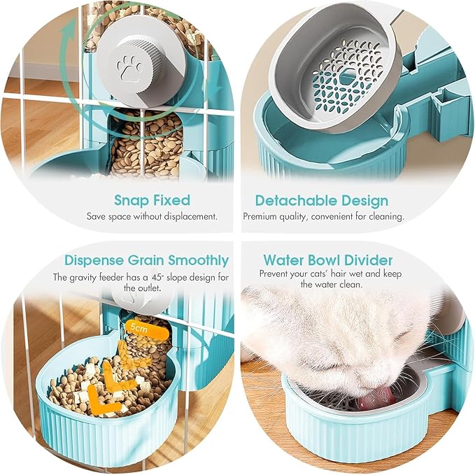 Yummy Sam Hanging Cage Automatic Small Pet Food Bowl Water Bottle Dispenser - Image 5