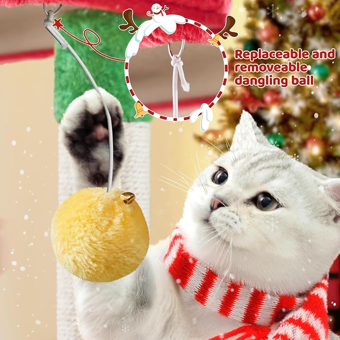 Yaheetech 63in Christmas Cat Tree - Image 7
