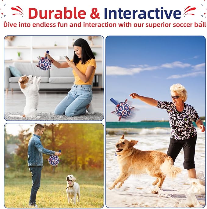 Diman Dog Toy Soccer Ball : Outdoor Dog Toys, Dog's Independence Day Gift - Image 2