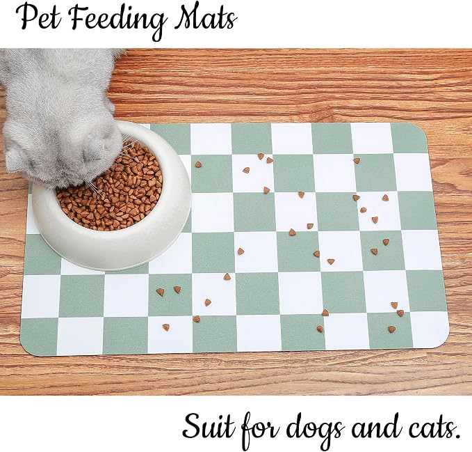 Ralxion Checkered Dog Feeding Mat, Absorbent Mats - Image 4