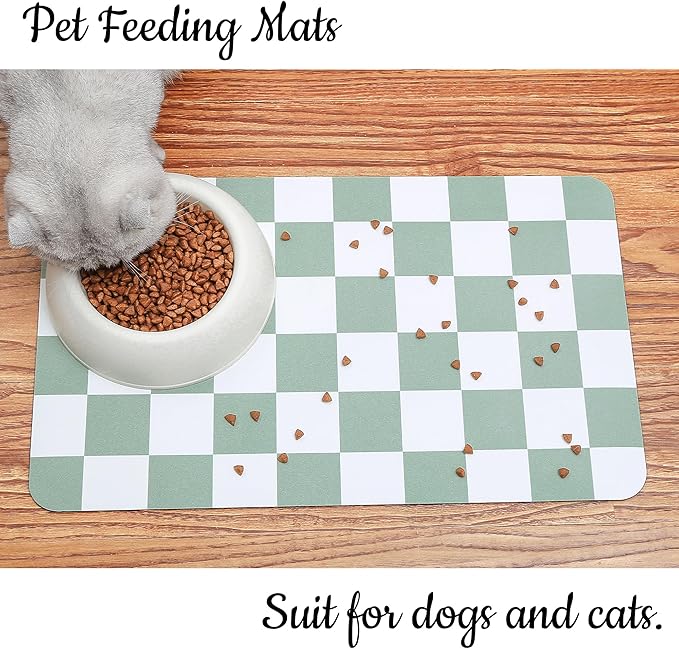 Ralxion Checkered Dog Feeding Mat, Absorbent Mats - Image 2
