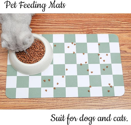 Ralxion Checkered Dog Feeding Mat, Absorbent Mats - Image 2