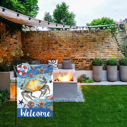 Starfish Crab welcome Garden Flag, Welcome to Undersea World Garden Flag - Image 3