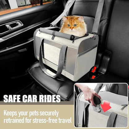 Pet Carrier for Large Cat 20 lbs+ / Soft Sided Small Dog 12 Pounds Travel Crate - Image 5