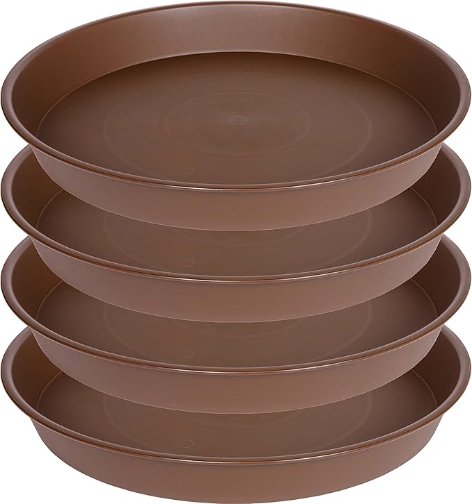 4 Pack of 14 inch Plant Saucer, Heavy Duty Round Plant Trays by Bleuhome