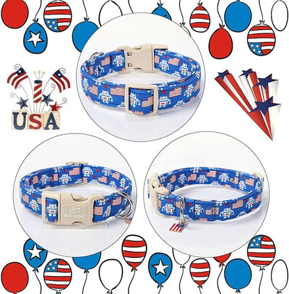 4th of July Dog Collar, Robot Star-Spangled Patriotic Dog Collars - Image 5