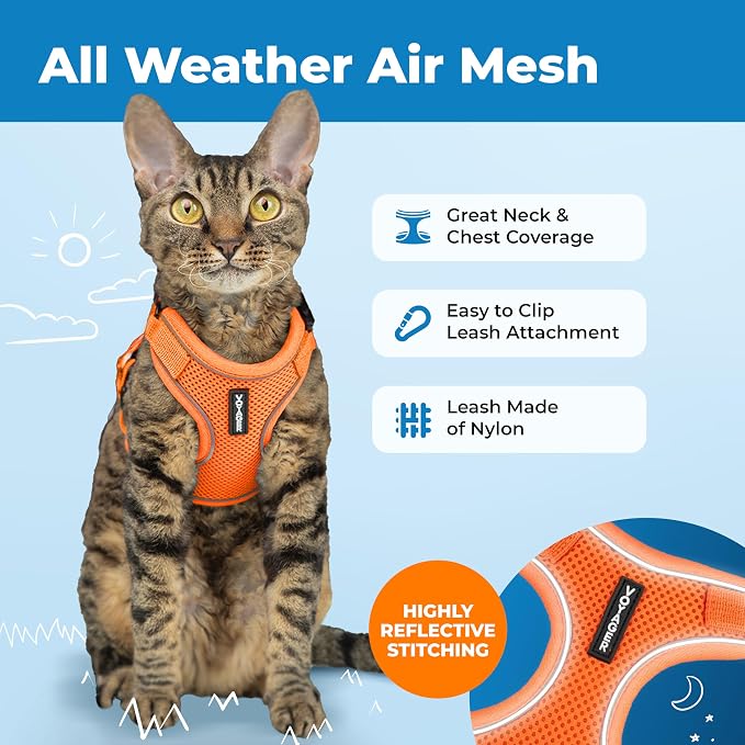 Voyager Escape-Proof Step-in Lock Cat Harness & 5ft Neoprene-Handle Leash Set - Image 3