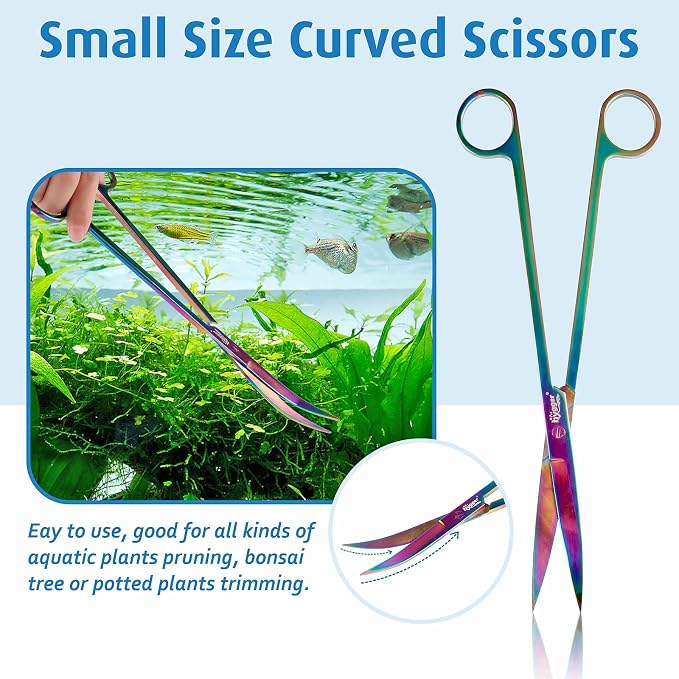 hygger 6-in-1 Long Aquarium Aquascaping Tools Kit, Color Stainless Steel - Image 2