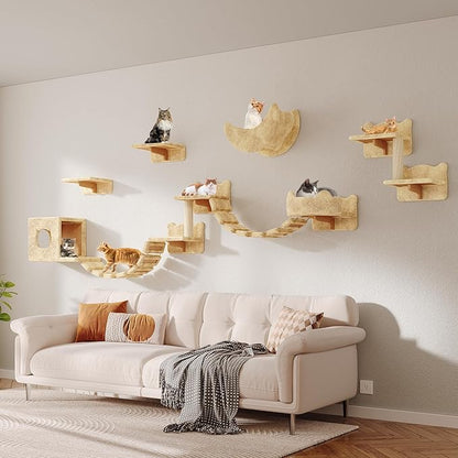 13-in-1 Cat Wall Shelves, Wall Mounted Cats Furniture Set - Image 7