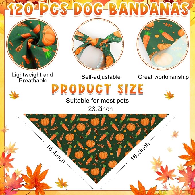 Sanwuta 120 Pcs Thanksgiving Fall Bandanas - Image 2