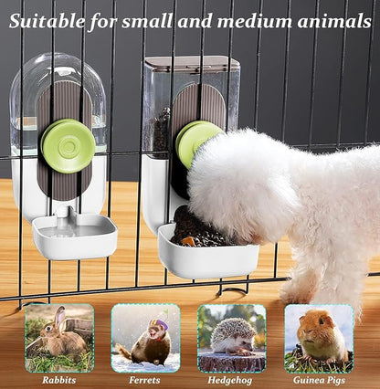 Kenond Hanging Automatic Pet Food Water Dispenser, 35oz Rabbit Feeder Guinea - Image 2