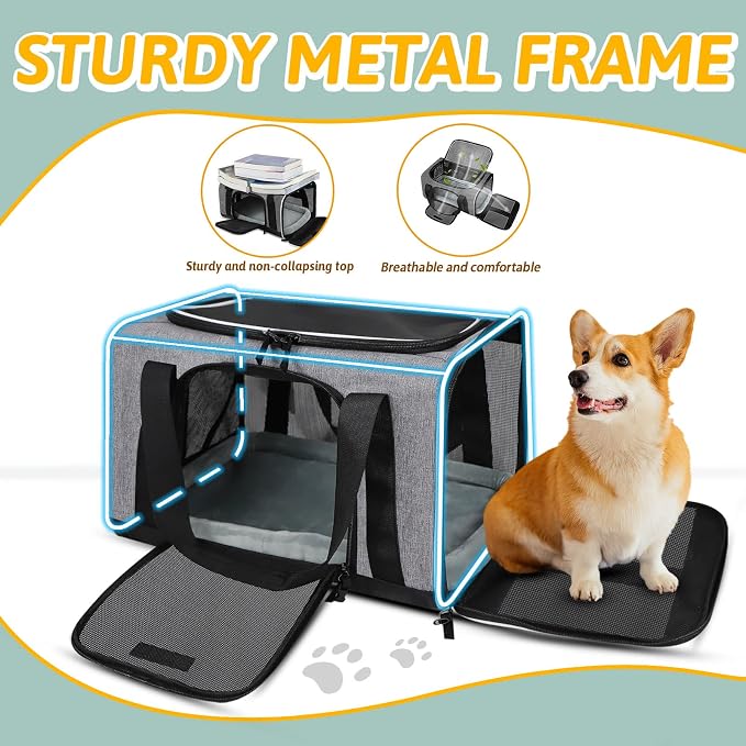 Petskd Pet Carrier 17x11x10.5 Delta American United Airline Approved, Pet - Image 6