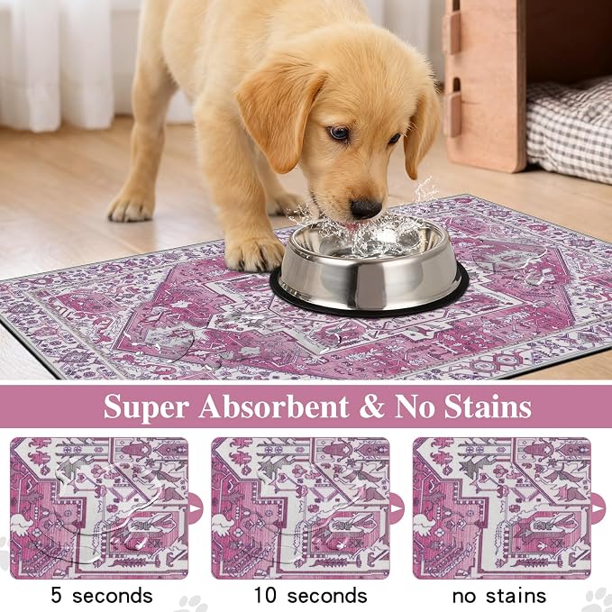 famibay Dog Food Mat, Absorbent Cat Dog Mats - Image 2