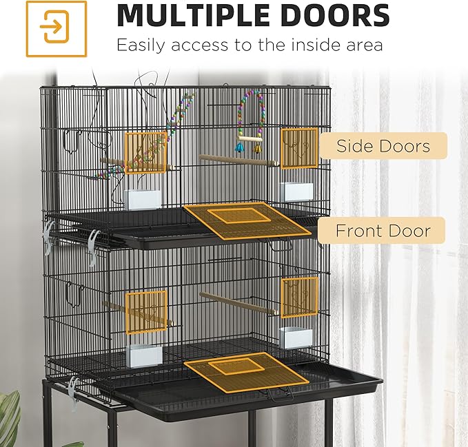 PawHut Double Stackable Bird Cage - Image 4