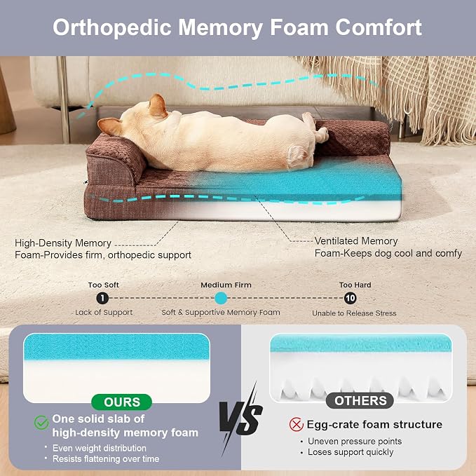 Orthopedic Dog Bed for Small and Medium Dogs, Memory Foam Pet Bed - Image 6