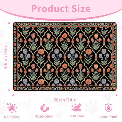 Pet Feeding Mat 24 x 16 Inch, Waterproof Non Slip Rubber Bowl Pad Mat - Image 2
