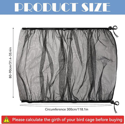 Large Bird Cage Seed Catcher 31 x 118 inches Adjustable Bird Cage Net Cover - Image 2