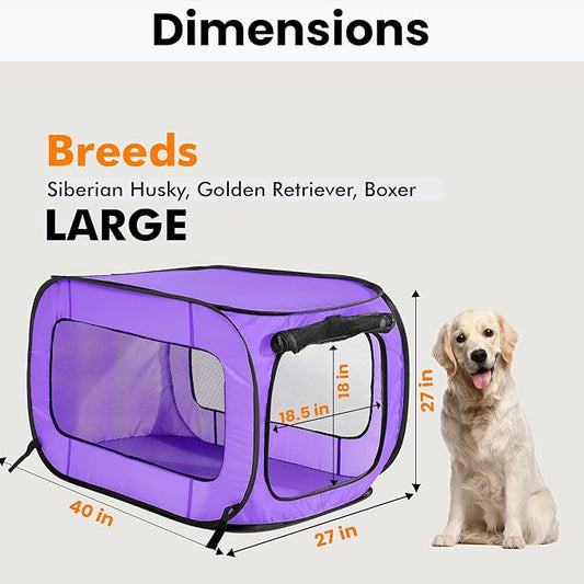 Beatrice Home Fashions Portable, Collapsible, Pop Up Kennel Travel Cat and Dog - Image 2
