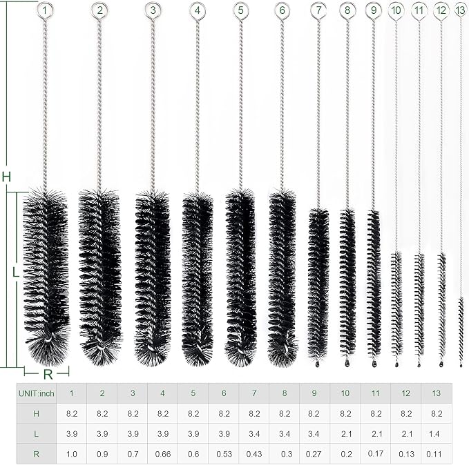 CiaraQ Bottle Cleaning Brushes, 8 Inch Nylon Tube Brush Set, Cleaner - Image 2