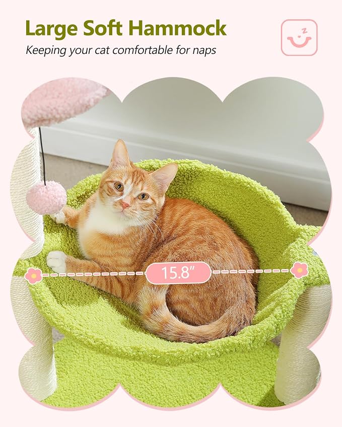 Flower Cat Tree, Large Hammock for Indoor Small Cats, Cute Cat Tree - Image 6