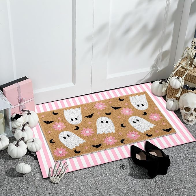 Tinideya 2 Pcs Door Mat Welcome Non Slip Coir Mats Floor Layering Doormats - Image 5