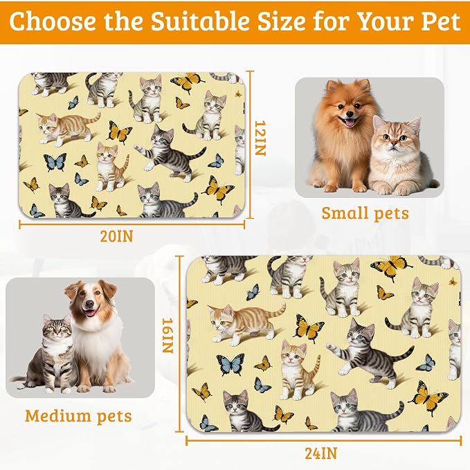 Dog Bowl Mat, Cute Cats Pet Feeding Mat - Image 6
