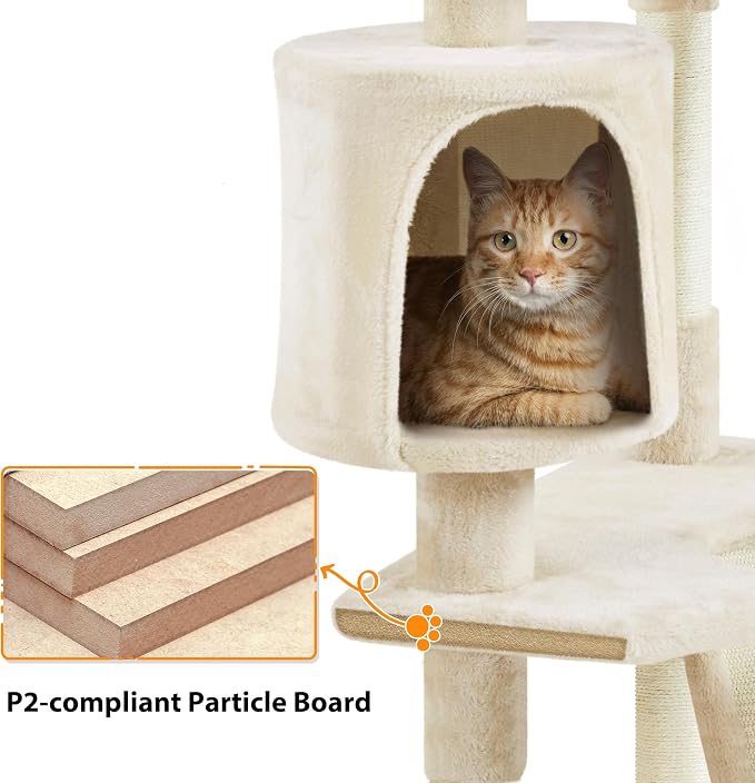 Yaheetech Multi-Level Cat Trees Cat Towers 79in Cat Tree - Image 8