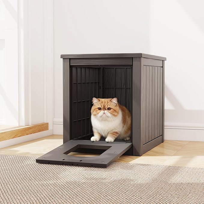 Litter Box Enclosure, Waterproof & Weatherproof Plastic Cat House - Image 3