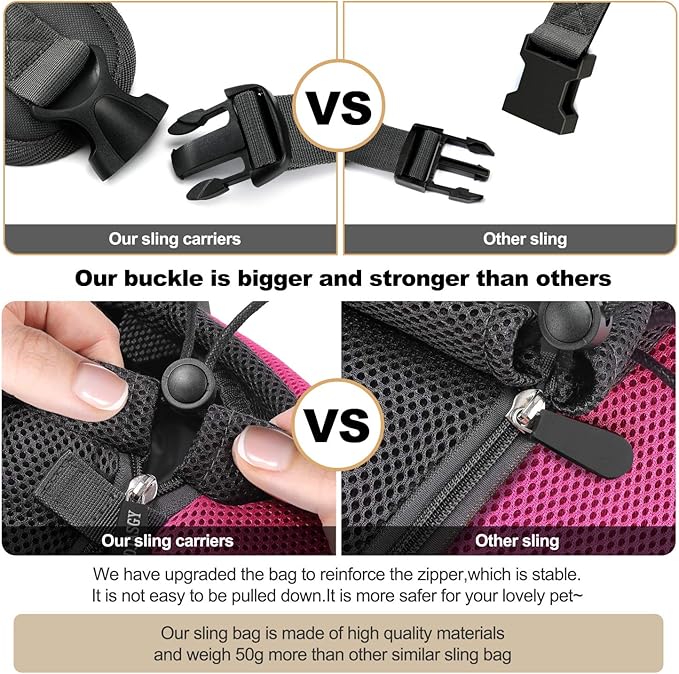 FDJASGY Pet Sling Carrier for Small Dogs Cats, Breathable Mesh Travelling Hand - Image 4