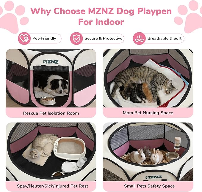 Dog Playpen, Portable Puppy Pet Crate Indoors - Image 3