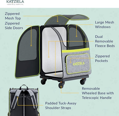 Katziela Wheeled Pet Carrier Backpack - Image 5
