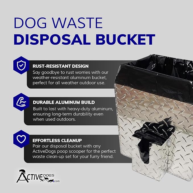 ActiveDogs Dog Poop Bucket Pet Waste Container - Image 2