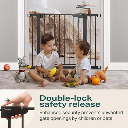 Cumbor 29.7-40.6" Baby Gate for Stairs, Baby Essential Safety Gate, Mom's - Image 4