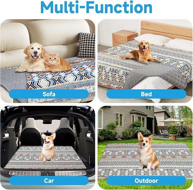 Waterproof Dog Blanket, Bohemian Dog Bed Cover Pet Blanket, Reversible Sofa - Image 7