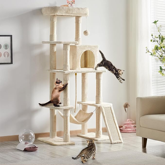 Yaheetech Cat Tree, 63 Inches Multi-Level Indoor Cat Play Structure - Image 2