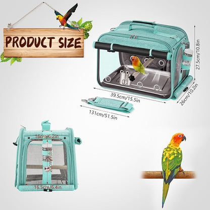 Suertree Bird Carrier Airline Approved, Bird Travel Cage - Image 6