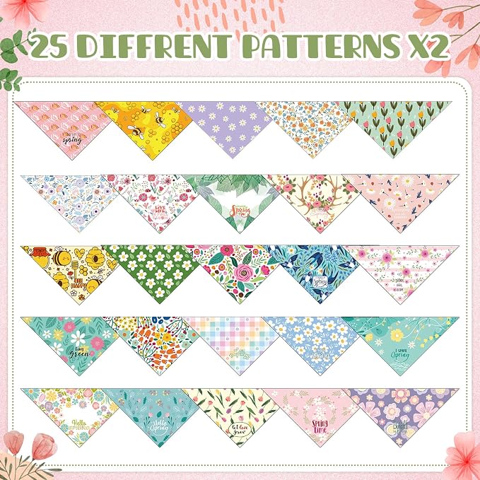 Kacctyen 50 Pcs Spring Dog Bandanas Bulk Bandanas - Image 6