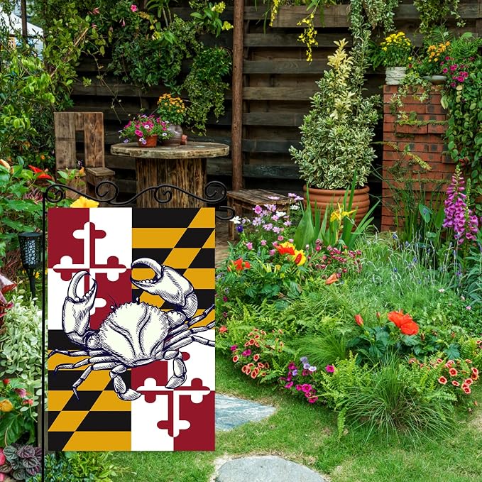 Maryland Summer Garden Flag, Maryland State Crab Flag, Crabs Nautical Garden - Image 4
