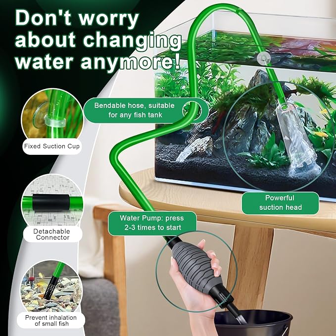boxtech Fish Tank Water Change, Vacuum Siphon Water Changer Pump Sand Cleaner - Image 2